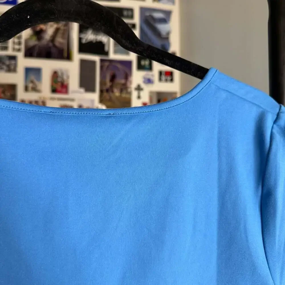 Cotton On Hold Me Tee Size XL Blue Scoop Neck Short Sleeve